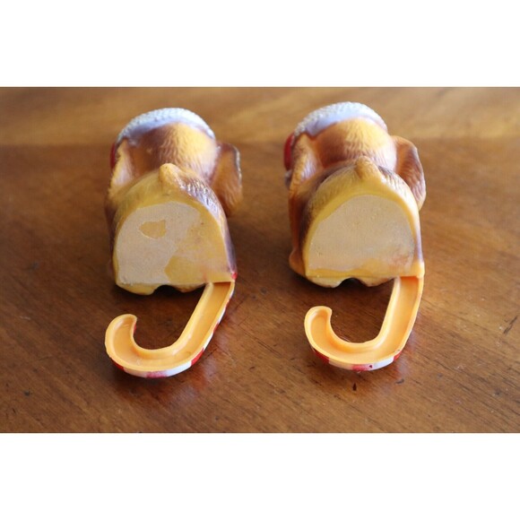 Lot 2x Vtg Santa Beagle Hound Dog Christmas Stocking Hanger Holder Shelf Sitter - Picture 5 of 10